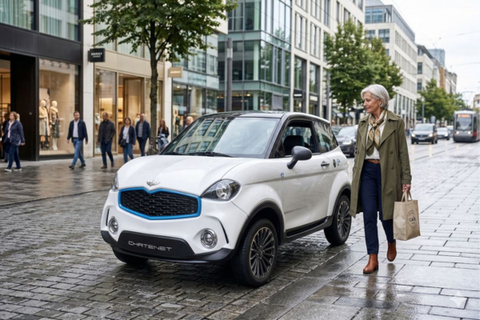 Châtenet CH46 electrique - Voiture sans permis - Exterieur 3/4 avant - Femme