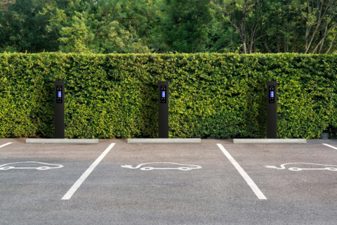 Place stationnement parking voiture electrique - Borne de recharge