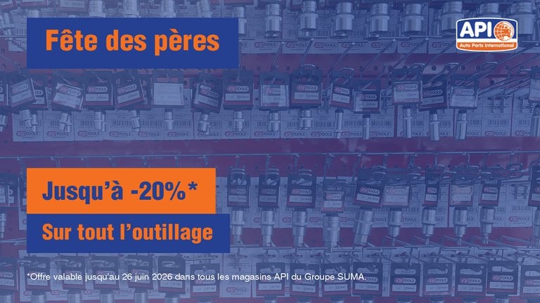 Pour la fête des pères, API vous fait profiter de son offre jusqu'à -20% sur tout l'outillage.