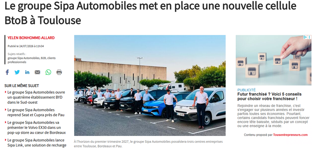 Auto Infos cellule BtoB à Toulouse